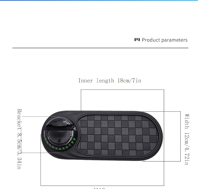 Multifunctional Car Anti-Slip Mat Mobile Phone Holder for Dashboard - Non-Slip Sticky Mount Stand for Car, Adjustable and Secure Grip for Phones, GPS, and Accessories (Black)