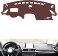 Leather Dashboard Cover Compatible with Mazda 3 Axela (HUD) 2014-2019,Dash Board Cover mat Anti-Slip Sun-Proof and dust-Proof(Brown)