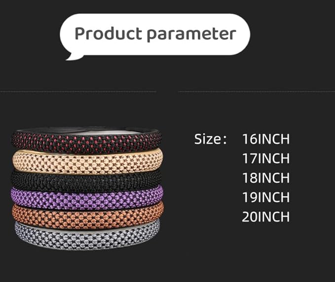 15" 16" 17" 18" 19" 20 Inch Ice Silk Ventilation Multi-Style Comfy Grip Steering Wheel Cover for Truck, Bus, Big Rig Trucker,SUV， Anti-Slip Design 16-20 Inch (White, 20 inch)