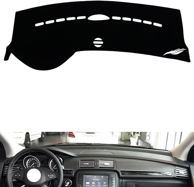 leather dashboard cover Compatible with Mercedes R Class 2007-2017，dash cover（black）
