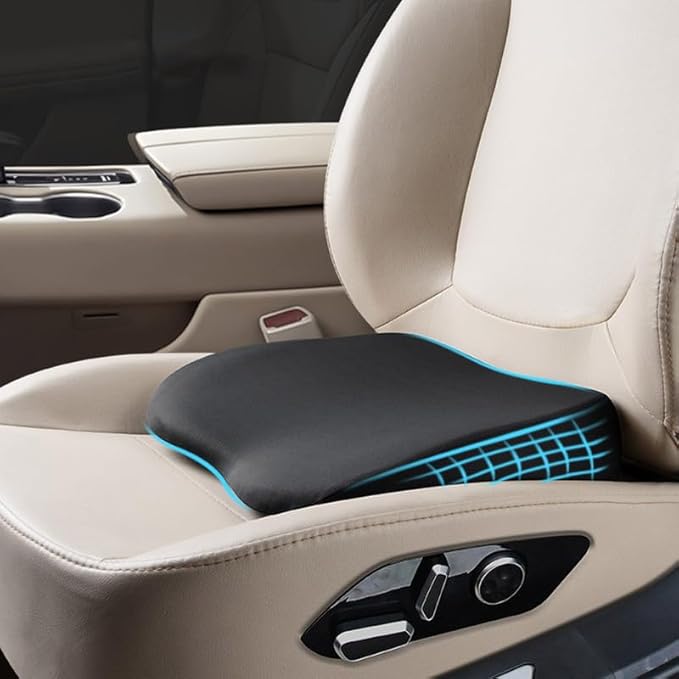 Car Seat Cushion for Driving,Car Booster Seat Cushion for Short Drivers,Portable Driver Seat Cushion to Raise Height 3.5 in,Office Chair Back Support Pillow for Lower Back Pain Relief