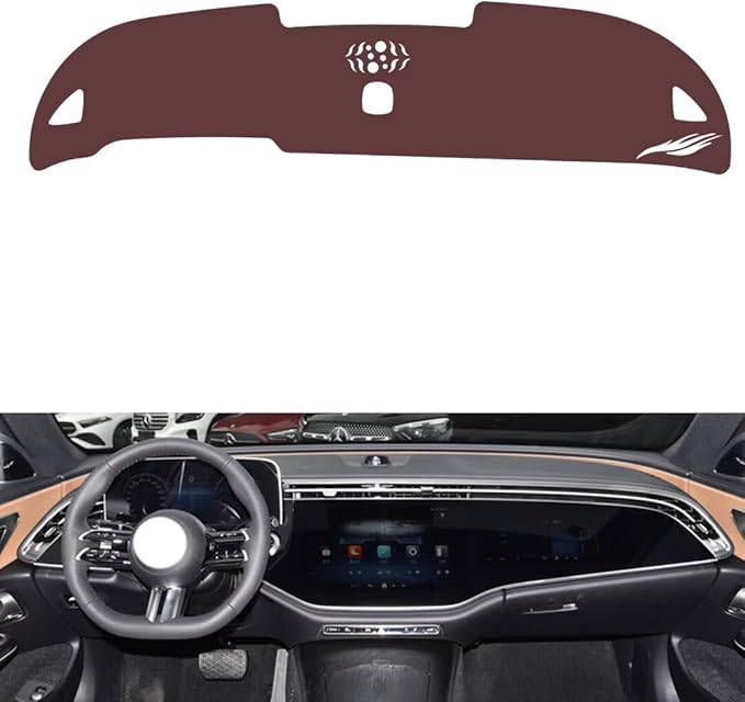 Leather Dashboard Cover Compatible with Mercedes E Class (No HUD,Camera) 2024-2025，Dash Cover, Non-Slip Dash Cover, Dash mat Dashboard Cover, Interior Dash Covers