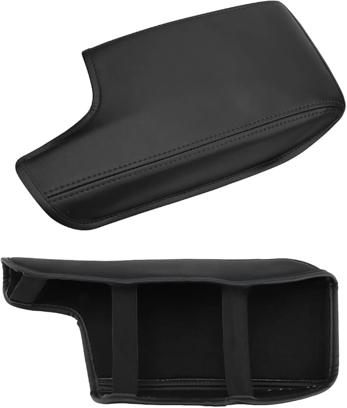 INTGET Car Center Console Armrest Cover for 2021 2022 2023 Subaru Crosstrek 2018 2019 2020/Impreza Accessories 2017-2023 Leather Arm Rest Box Lid Middle Console Cover Seat Protector (Black Stitches)