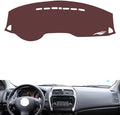 Leather Dashboard Cover Compatible with Peugeot 4008 2012-2013,Dash Board Cover mat Anti-Slip Sun-Proof and dust-Proof(Brown)