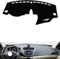 leather dashboard cover Compatible with FORD Escort (mobile phone holder or USB interface) 2015-2019，dash cover（black）