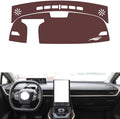 Leather Dashboard Cover Compatible with Toyota BZ3,Dash Board Cover mat Anti-Slip Sun-Proof and dust-Proof(Brown)