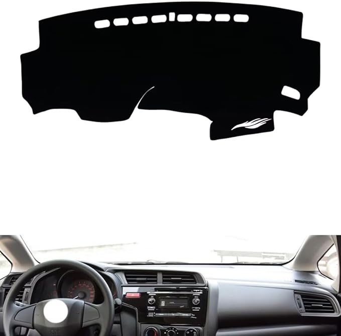 leather dashboard cover Compatible with HONDA Fit 2014-2020，dash cover（black）