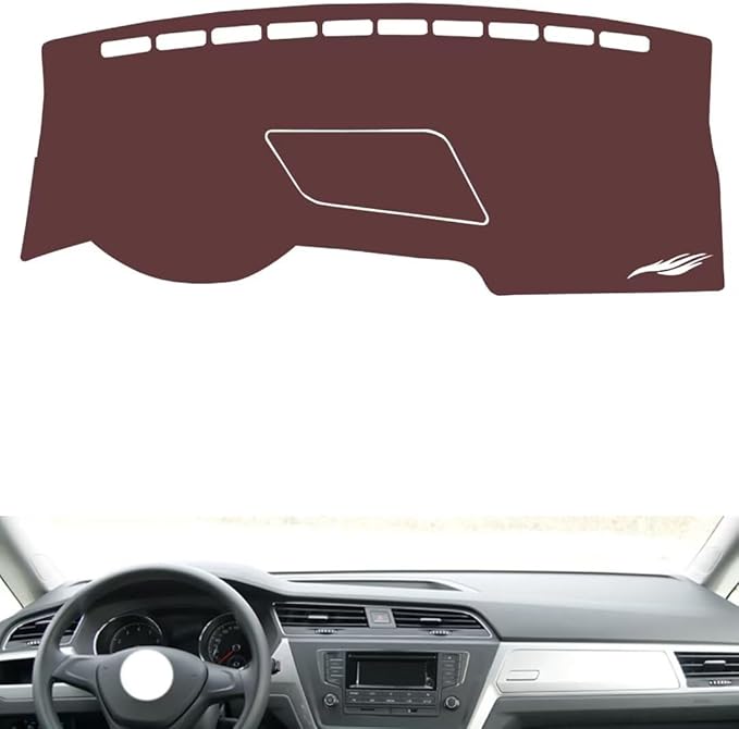 Leather Dashboard Cover Compatible with VW Compatible with Touran L（Storage Box） 2016-2022，Dash Cover, Non-Slip Dash Cover, Dash mat Dashboard Cover, Interior Dash Covers