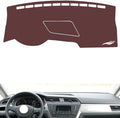 Leather Dashboard Cover Compatible with VW Touran L（Storage Box） 2016-2022,Dash Board Cover mat Anti-Slip Sun-Proof and dust-Proof(Brown)
