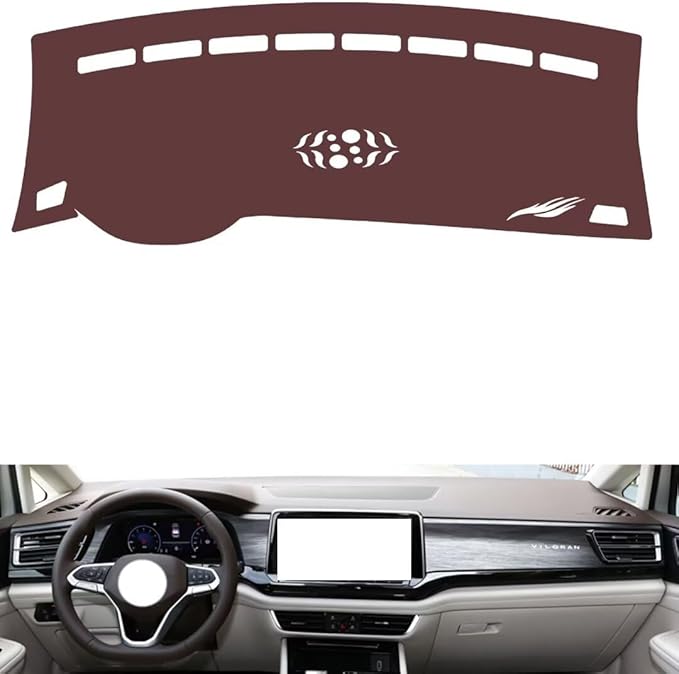 Leather Dashboard Cover Compatible with VW Viloran 2022-2024，Dash Cover, Non-Slip Dash Cover, Dash mat Dashboard Cover, Interior Dash Covers