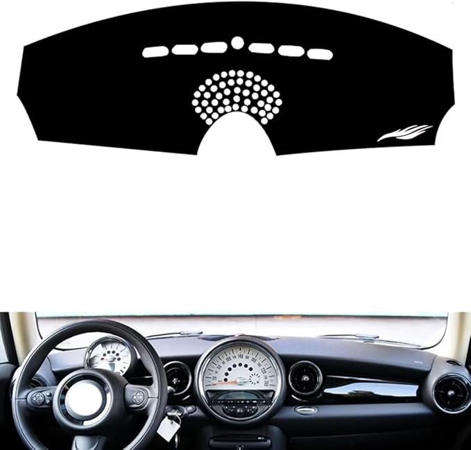 leather dashboard cover Compatible with BMW MINI 2009-2013，dash cover（black）