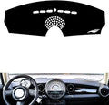 leather dashboard cover Compatible with BMW MINI 2009-2013，dash cover（black）