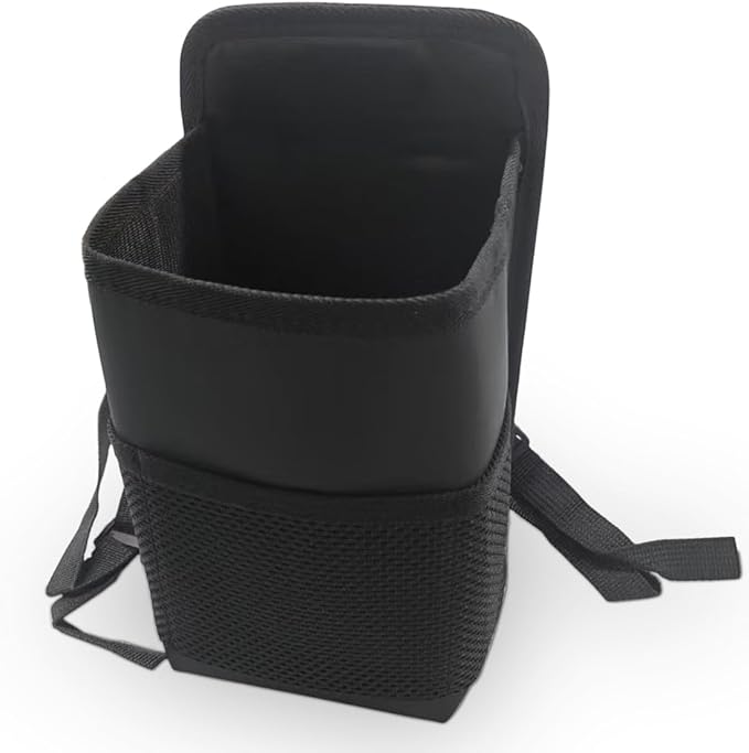 2-in-1 Large Cup Holder, 80 oz Waterproof Car Seat Cup Holder with Mesh Pocket, Car Water Bottle Holder Bag, Vehicle Seat Side Storage Hanging Bag for Bottles & Big Drinks (1PC)