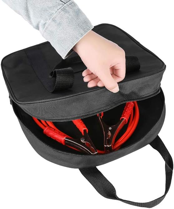 YELAIYEHAO Jumper Cable Bag - Storage & Organizer for Cables, Cords, and Hoses (A, Black)