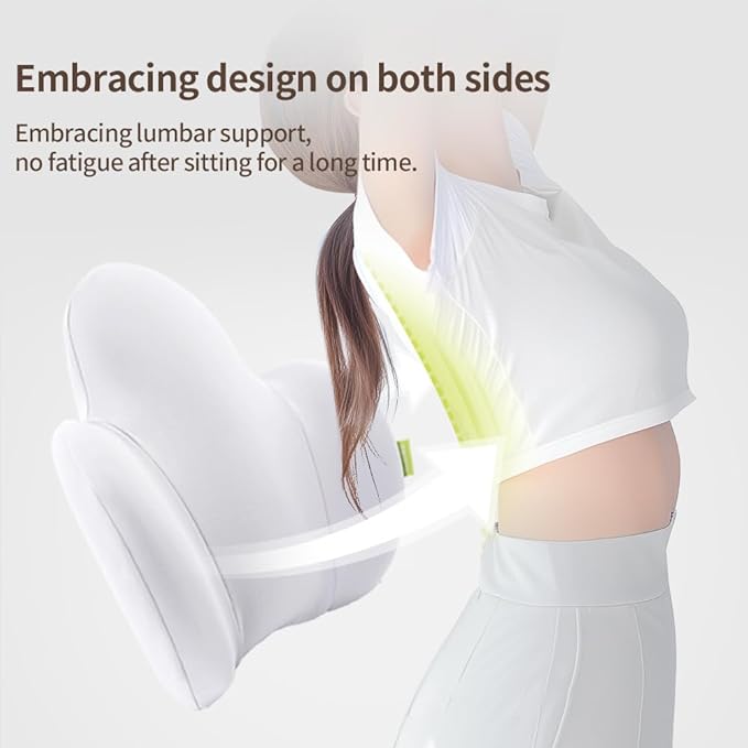 Lumbar Support Pillow for Office Chair, Car Back Support with Memory Foam, Support for Lower Back Pain Relief Lumbar Pillows, Ergonomic Back Cushion for Desk Chair, Sofa, Bed, Car Seat (Grey)