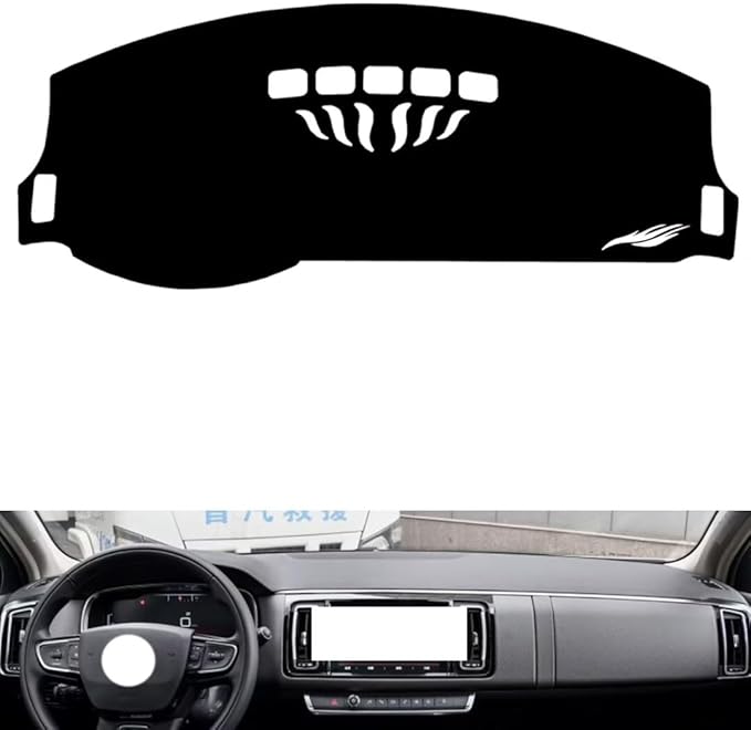 leather dashboard cover Compatible with Citroen C6，dash cover（black）