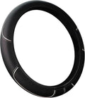 Queenbox Faux Leather Car Steering Wheel Cover, Anti-Slip Grip Diamond Quilted Protector Universal for 14.5-15in Round D Vehicle SUV Truck, Black White