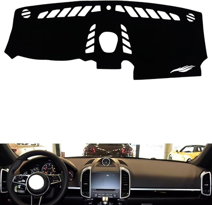 leather dashboard cover Compatible with Porsche Caynne (compass) 2010-2016，dash cover（black）