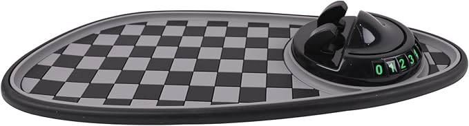 Multifunction Car Anti-Slip Mat Exclusive Phone Holder, Rotatable Car Phone Holder Dashboard Pad with Temporary Parking Number, Huge Capacity for Phones, Keys and Sunglasses (Black+Grey)