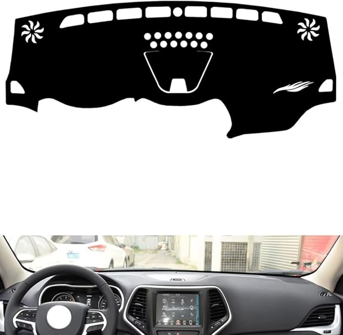 leather dashboard cover Compatible with JEEP CHEROKE，dash cover（black）