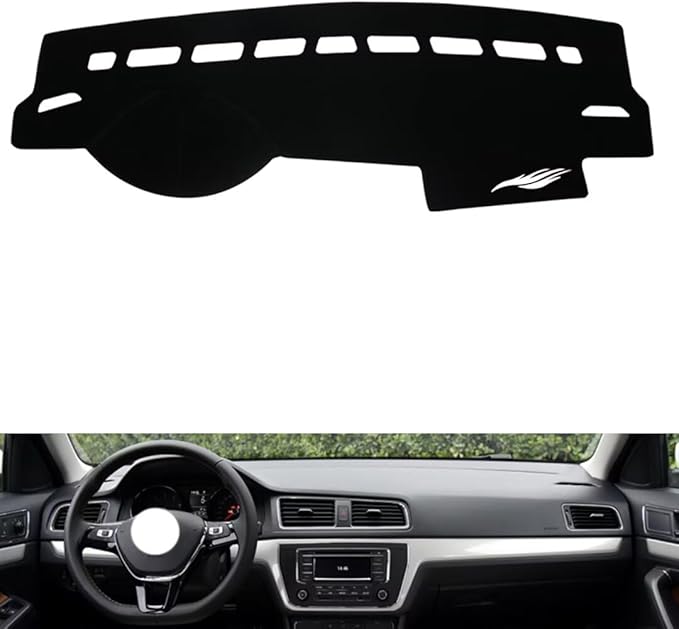 leather dashboard cover Compatible with VW Lavida，dash cover（black）