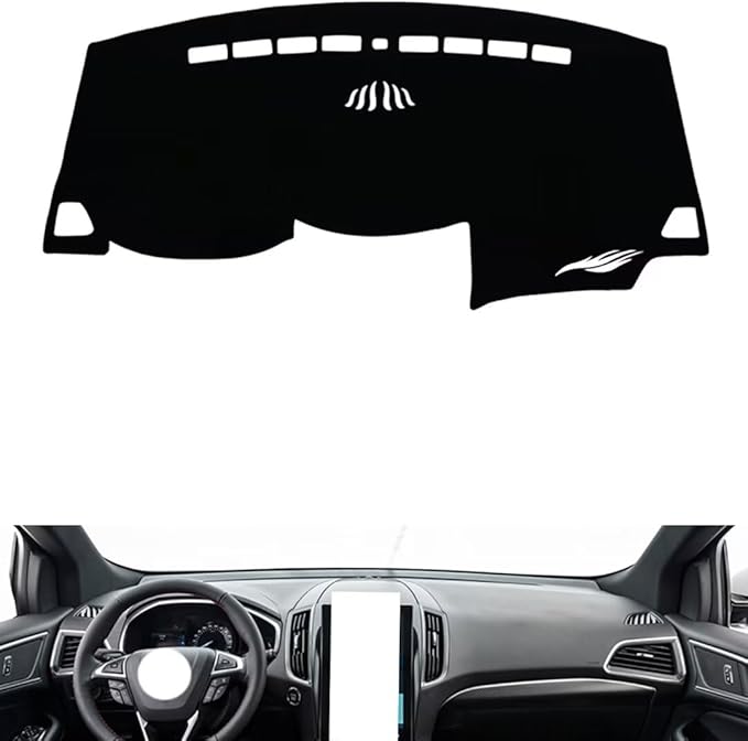 leather dashboard cover Compatible with FORD Edge 2019-2020，dash cover（black）