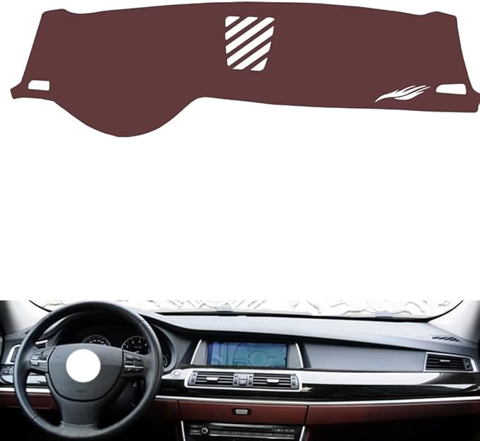 Leather Dashboard Cover Compatible with BMW 5 Series GT（NO HUD） 2010-2017，Dash Cover, Non-Slip Dash Cover, Dash mat Dashboard Cover, Interior Dash Covers