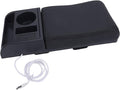 Fydun Center Console Armrest Box Cover Adjustable Length with USB Charging Port Cup Holder Universal for Most Vehicles (Black Line)