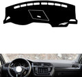 leather dashboard cover Compatible with VW Compatible with TIGUAN L（storage box with lid），dash cover（black）