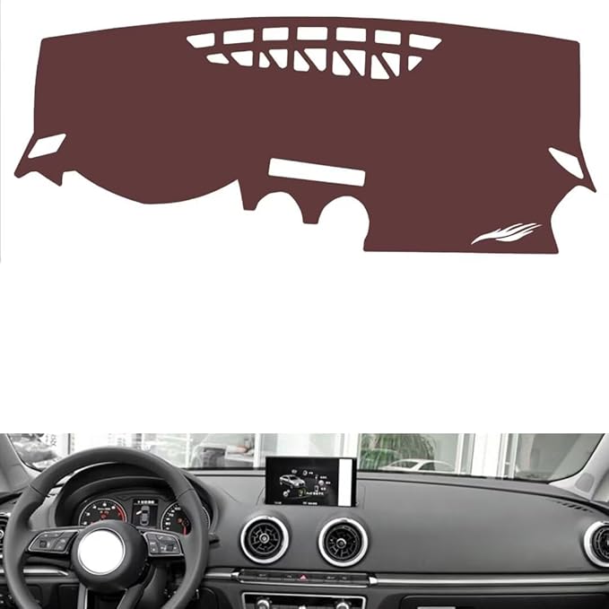 Leather Dashboard Cover Compatible with Audi A3 2014-2020，Dash Cover, Non-Slip Dash Cover, Dash mat Dashboard Cover, Interior Dash Covers