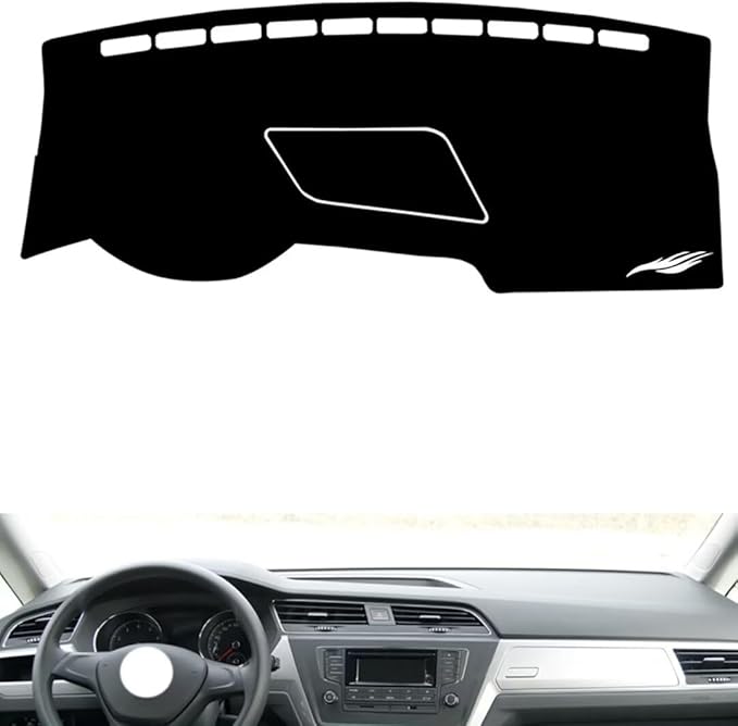 leather dashboard cover Compatible with VW Compatible with Touran L（storage box） 2016-2022，dash cover（black）