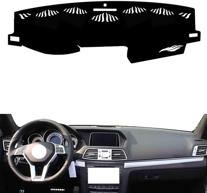 leather dashboard cover Compatible with Mercedes E Class Coupe 2013-2016，dash cover（black）