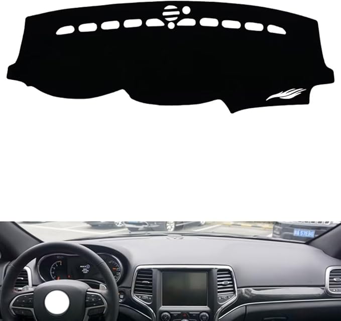 generic leather dashboard cover Compatible with JEEP Grand Cherokee 2011-2021，dash cover（black）