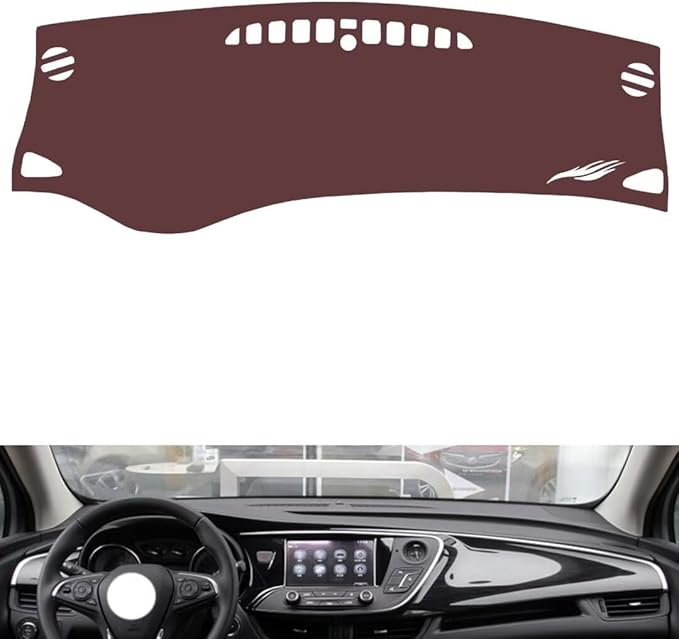 Leather Dashboard Cover Compatible with Buick Envision (No Warning Light、no Speakers)，Dash Cover, Non-Slip Dash Cover, Dash mat Dashboard Cover, Interior Dash Covers