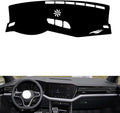 leather dashboard cover Compatible with VW Compatible with TOUAREG (NO HUD 2019-2023，dash cover（black）