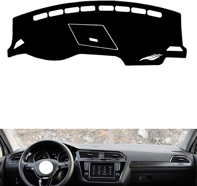 leather dashboard cover Compatible with VW Compatible with TIGUAN X（storage box） 2021，dash cover（black）
