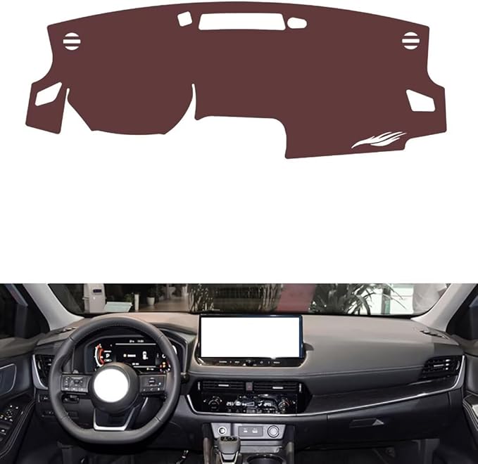 Leather Dashboard Cover Compatible with Nissan New X-Trail（NO HUD） 2021-2023，Dash Cover, Non-Slip Dash Cover, Dash mat Dashboard Cover, Interior Dash Covers