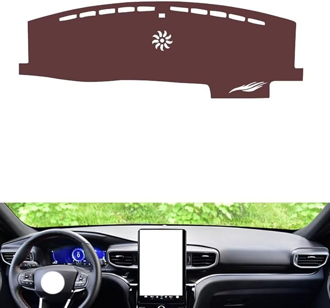 Leather Dashboard Cover Compatible with Ford Explorer（Speakers） 2020-2022，Dash Cover, Non-Slip Dash Cover, Dash mat Dashboard Cover, Interior Dash Covers