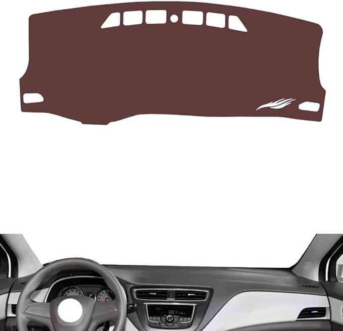 Leather Dashboard Cover Compatible with Chevy Lova RV 2016-2018,Dash Board Cover mat Anti-Slip Sun-Proof and dust-Proof(Brown)