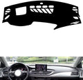 leather dashboard cover Compatible with Audi A7（HUD） 2009-2018，dash cover（black）