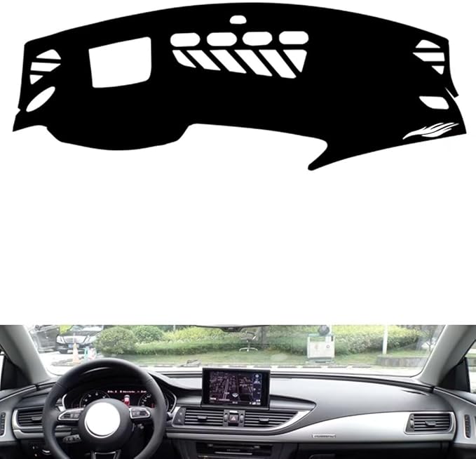 leather dashboard cover Compatible with Audi A7（HUD） 2009-2018，dash cover（black）