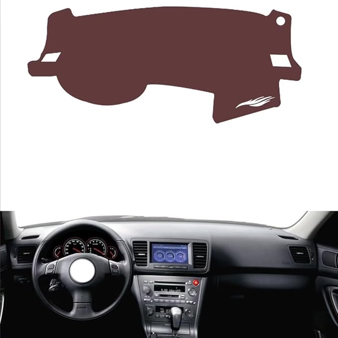 Leather Dashboard Cover Compatible with SubaruSubaru Outback 2003-2009,Dash Board Cover mat Anti-Slip Sun-Proof and dust-Proof(Brown)