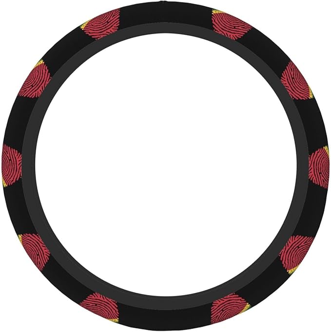 Guyana Guyanese Pride Flag Finger Print Neoprene Steering Wheel Covers Women Men Car Accessories, Universal 15 Inch Fit Auto, Suvs, Truck