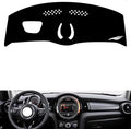 leather dashboard cover Compatible with BMW MINI (HUD) 2014-2022，dash cover（black）