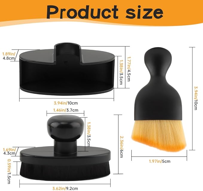 Tire Shine Applicator Brush Kit Large Vegan Tire Dressing Applicator with Car Interior Detailing Brush for Vehicles Tire Shine Polish Wax and Car Interior Cleaning