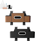 Back Seat Car Organizer,3 in 1 Car Backseat Storage Box with Cup Holder,Tissue Box,Trash Bin&Hooks,Multifunctional Waterproof Storage for Hold Phones Snacks Drinks Handbags (1, Brown+Black)