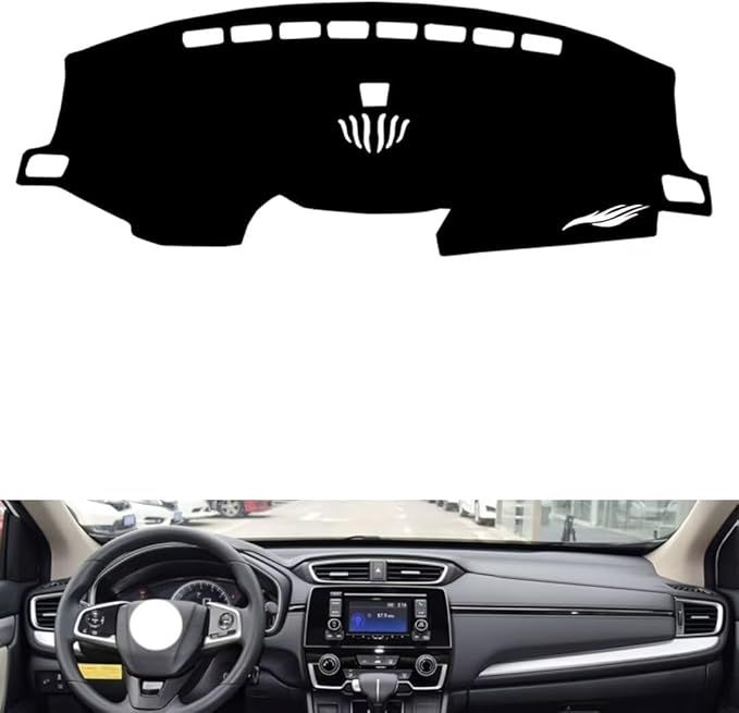 leather dashboard cover Compatible with HONDA CRV（NO HUD） 2017-2021，dash cover（black）