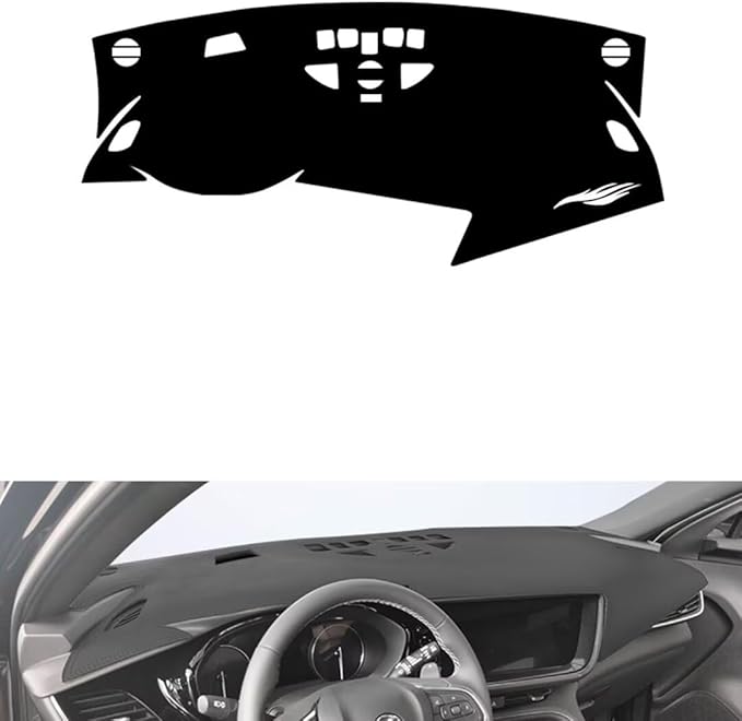 leather dashboard cover Compatible with Buick Envision S (warning light 2020-2023，dash cover（black）