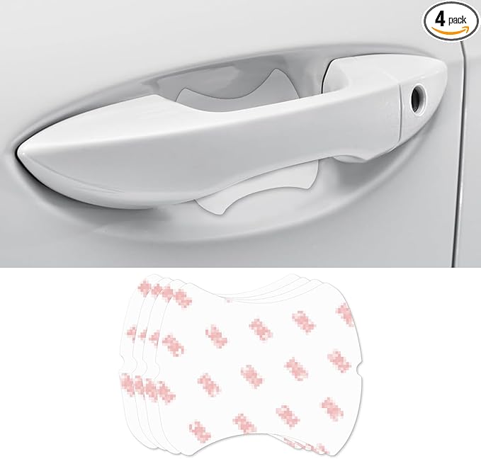 4PCS Transparent Car Door Handle Protector, Universal Waterproof Anti-Scratch Cover, Invisible Car Handle Protection Film, Car Door Guard for Most Vehicles