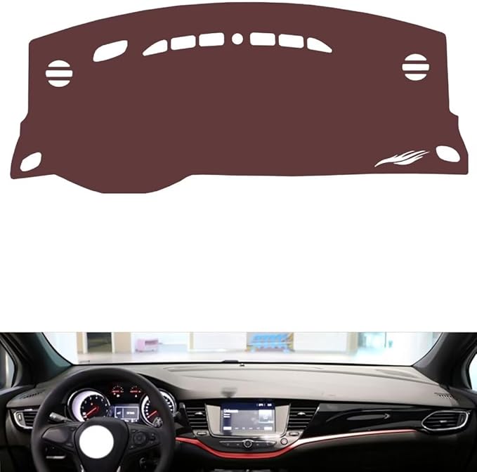 Leather Dashboard Cover Compatible with Buick Verano GS（Warning Light）,Dash Board Cover mat Anti-Slip Sun-Proof and dust-Proof(Brown)